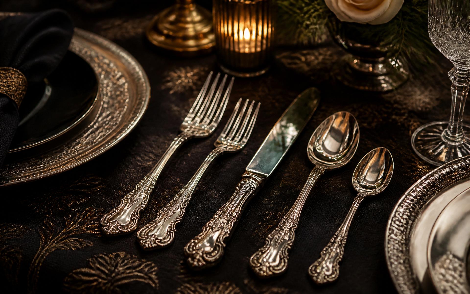 Mesa elegante — CUBERTERÍA
